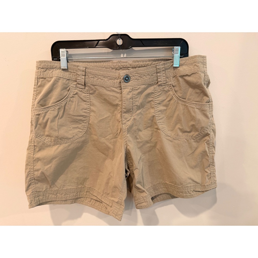 Kuhl Womens Khaki Hiking Outdoor Shorts Size 14 Lightweight Utility
